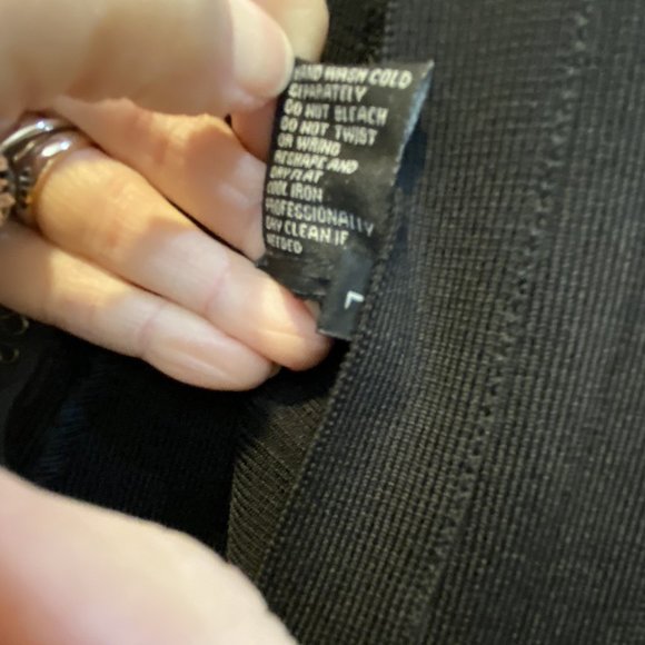 VENUS -- Bandage Dress, Black, Shoulder Straps, Zip Back, Knee Length, Stretchy - Picture 16 of 16